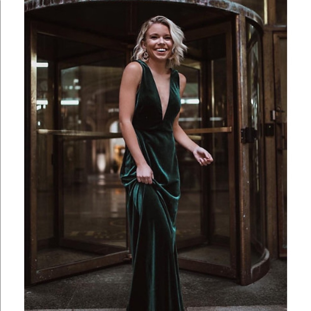 Jenny Yoo Velvet Maxi Dress